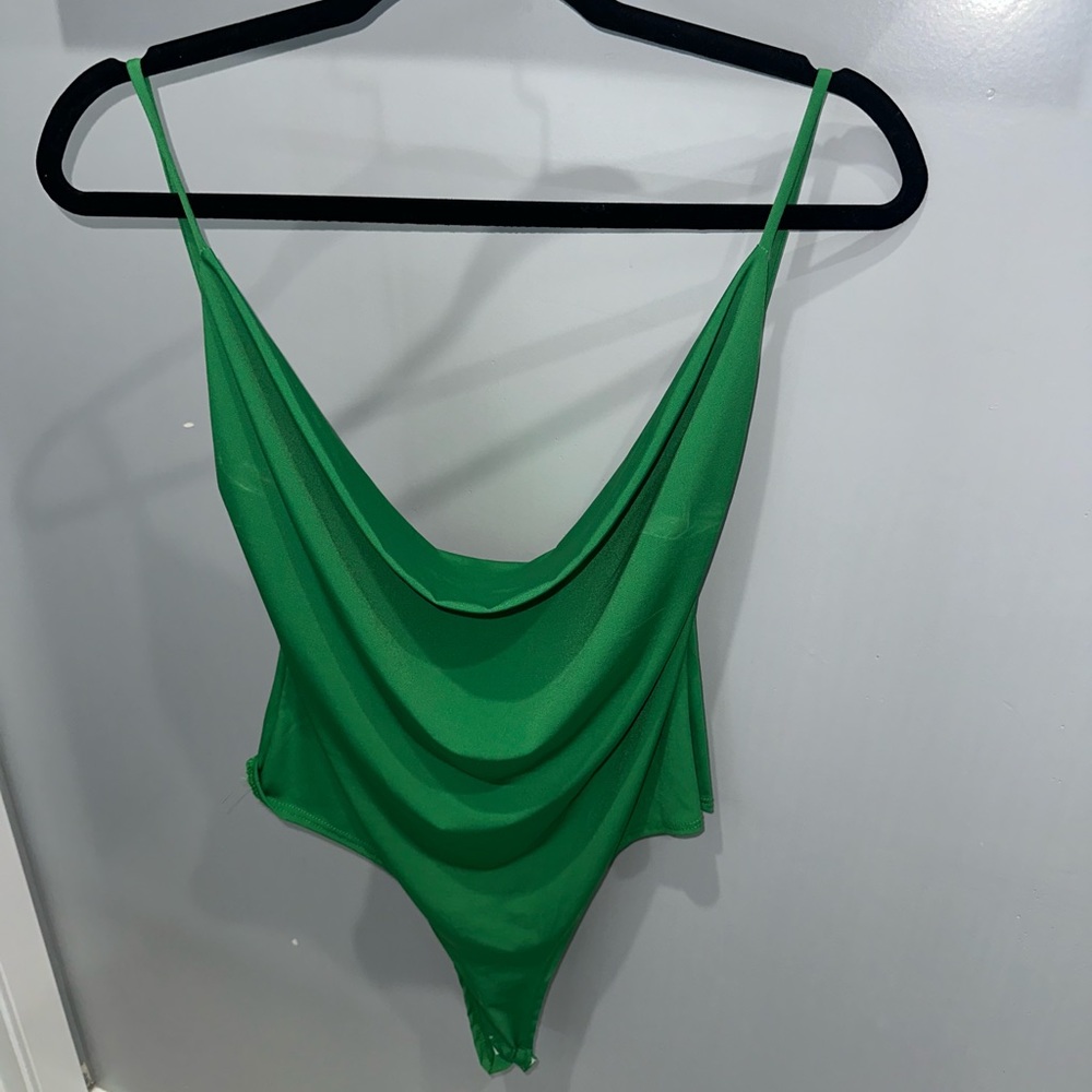 Green Backless Bodysuit